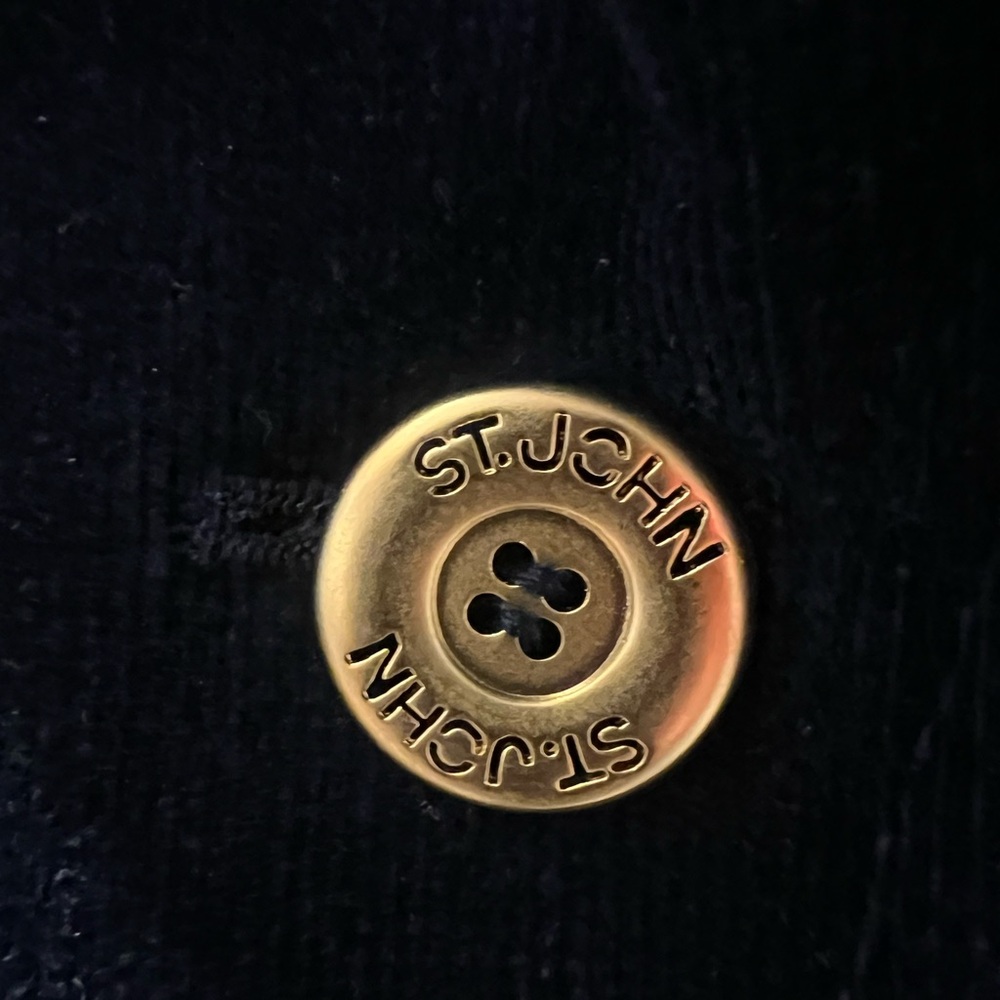 St. John Sport Navy Corduroy Blazer | Tailored Cotton Stretch Jacket | Size 8 - Picture 4 of 7